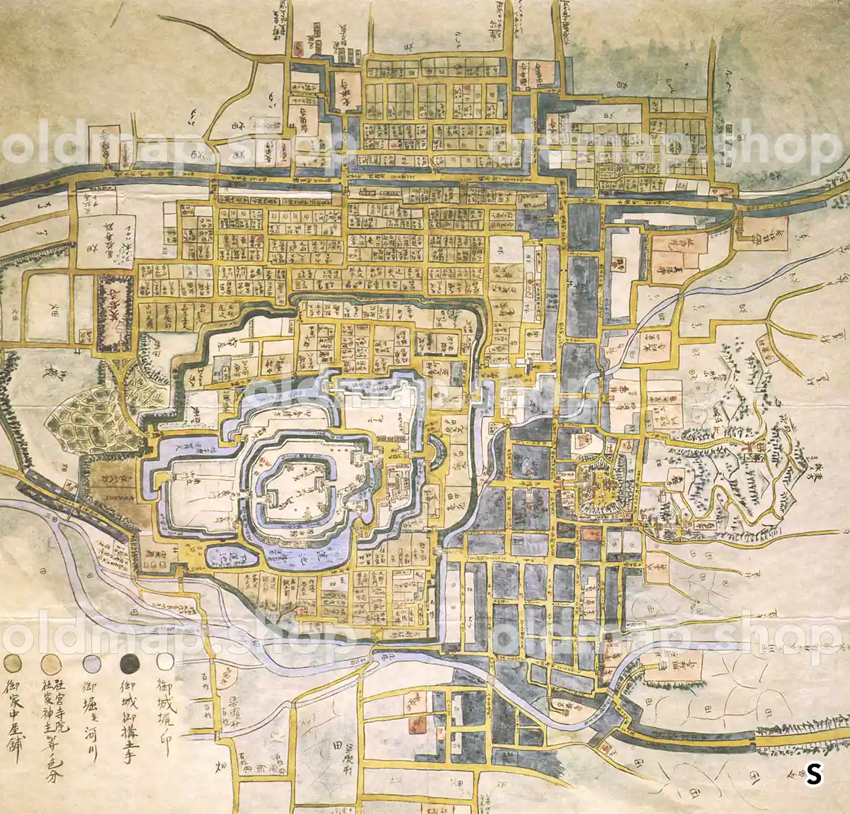 宇都宮城下町絵図 嘉永年間(1849-1854) – 古地図素材データの