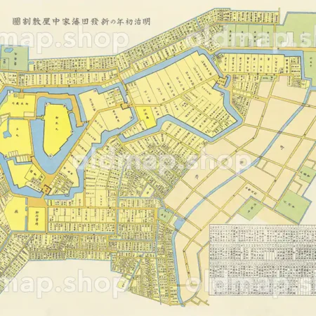 新発田城下町絵図 明治初年(1868)