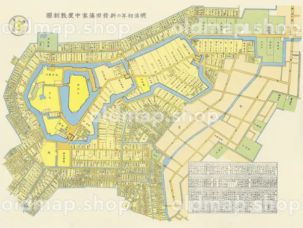 新発田城下町絵図 明治初年(1868)