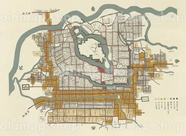 越後国 高田城下町図 松平越後守中将家時代(1624-1698)