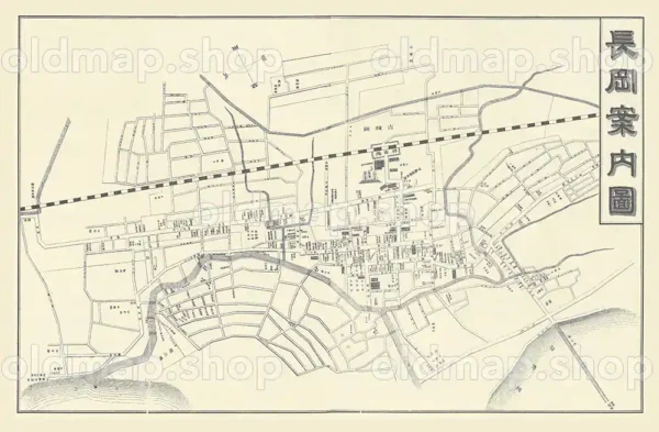 長岡案内図 明治31年(1898)
