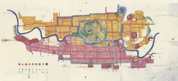 遠江掛川宿之図 小笠原氏時代 天保年間(1830-1844)