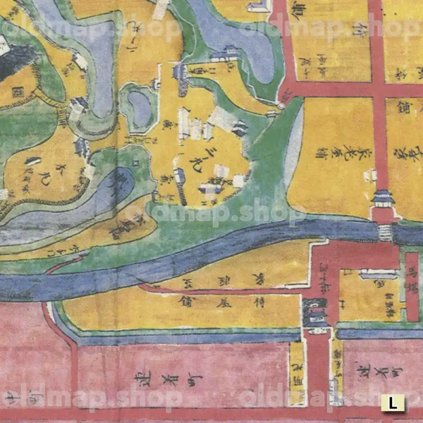 遠江掛川宿之図 小笠原氏時代 天保年間(1830-1844)