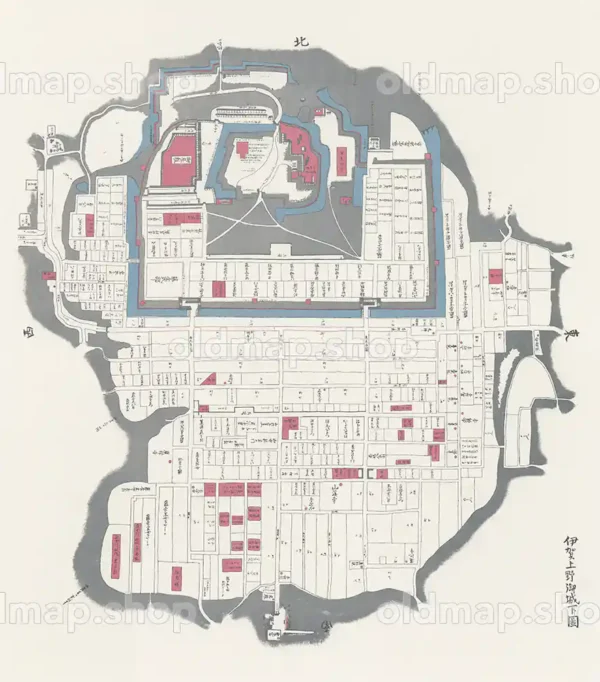 伊賀上野御城下図 文化年間(1804-1818)