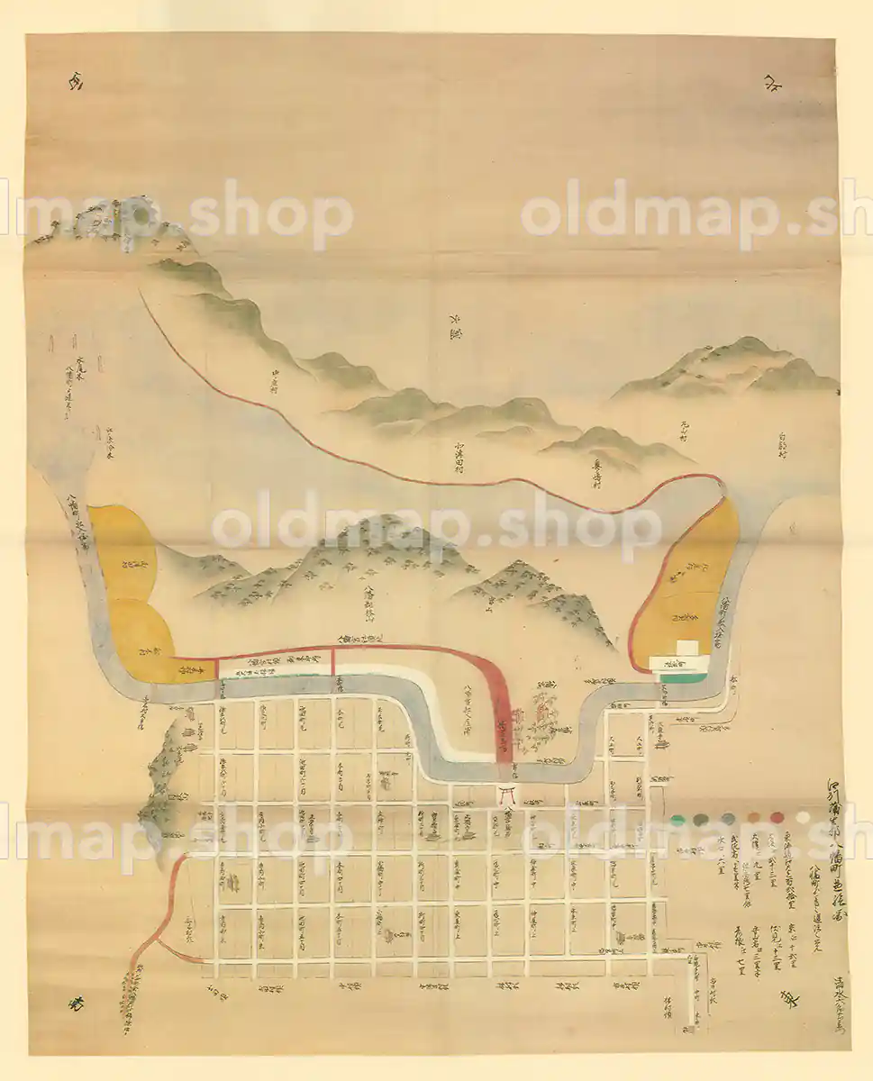 近江八幡惣絵図 宝永4年(1707)