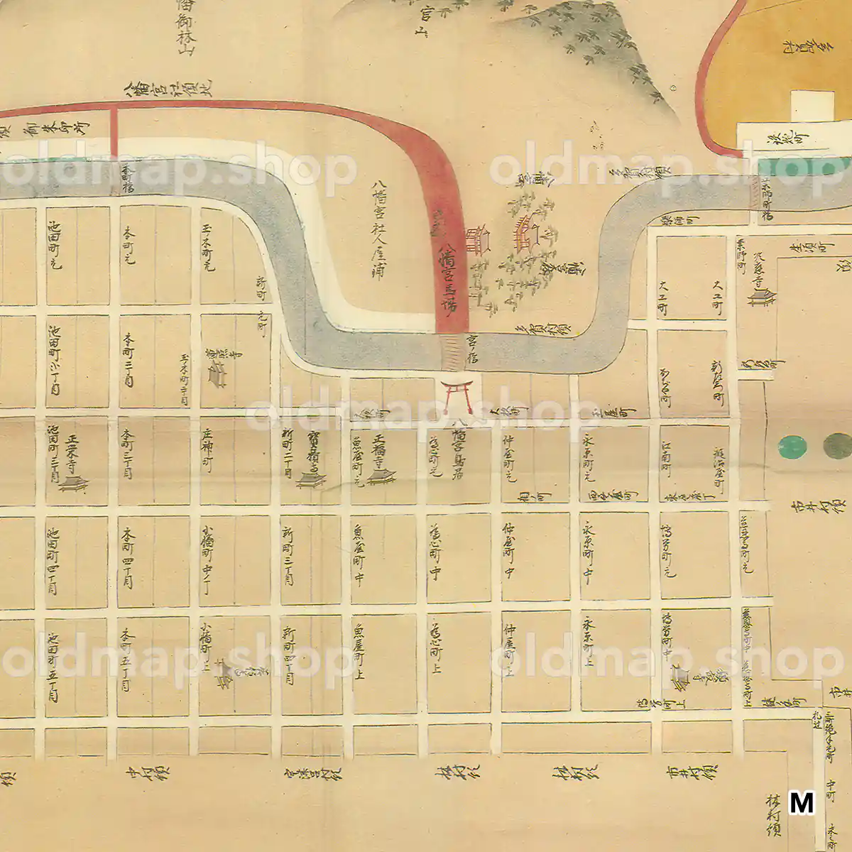 近江八幡惣絵図 宝永4年(1707)