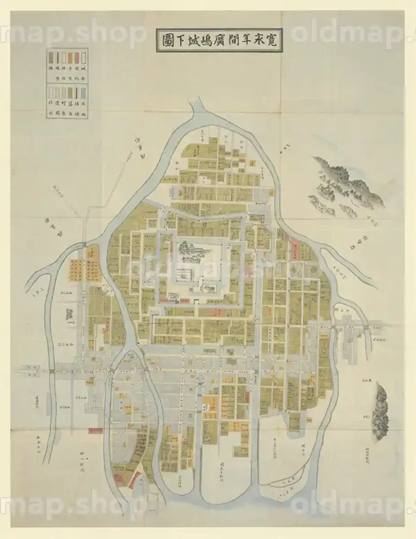 広島城下図 寛永年間(1625-1644)