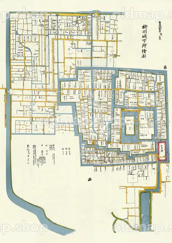 柳川城下御絵図 寛政3年(1791)