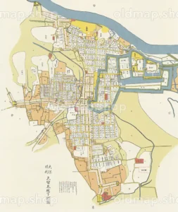 久留米城下町図 天保時代(1831-1844)