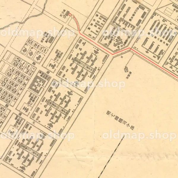 東宮殿下行啓御道筋入 旭川市街明細全図