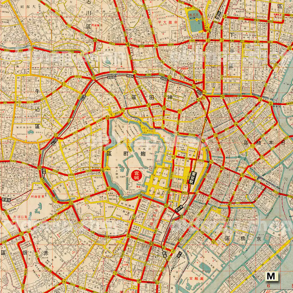 東京大地図 大正12年(1923)
