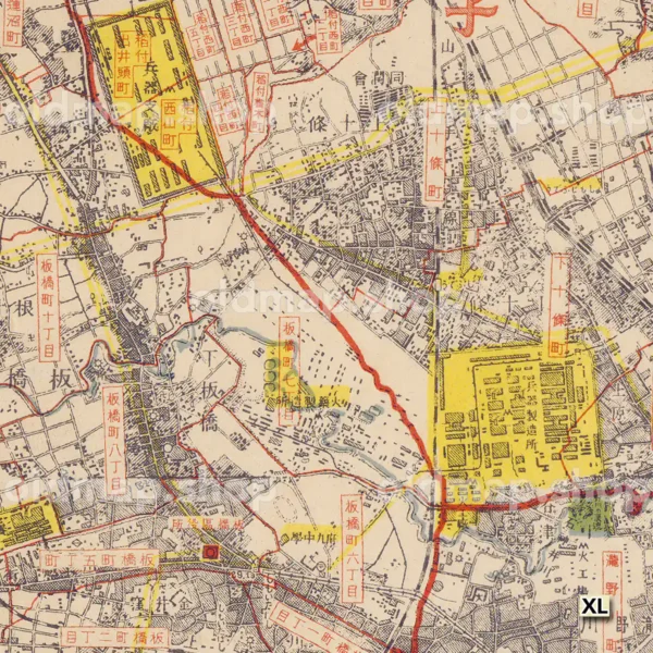 大東京全図 北部方面 昭和7年(1932)