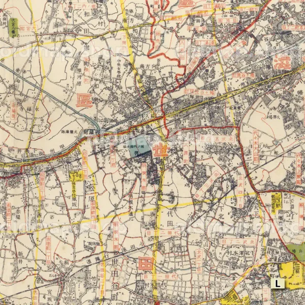 大東京全図 西部方面 昭和7年(1932)