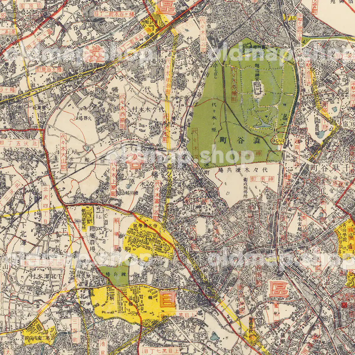 大東京全図 西部方面 昭和7年(1932) – 古地図 – 古地図素材