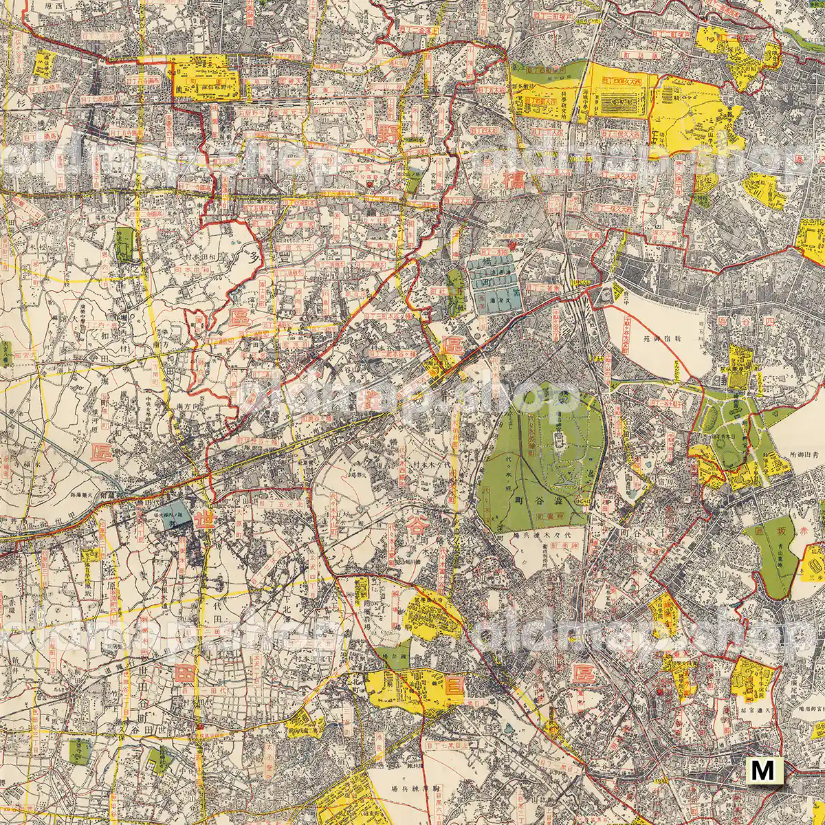 大東京全図 西部方面 昭和7年(1932)