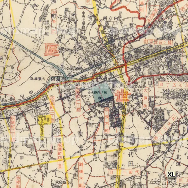 大東京全図 西部方面 昭和7年(1932)