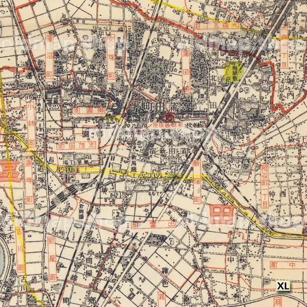 大東京全図 西南部方面 昭和7年(1932)