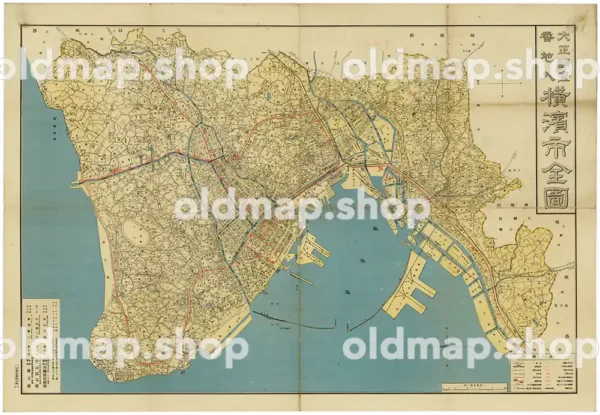 大正調査番地入 横浜市全図 大正14年(1925)