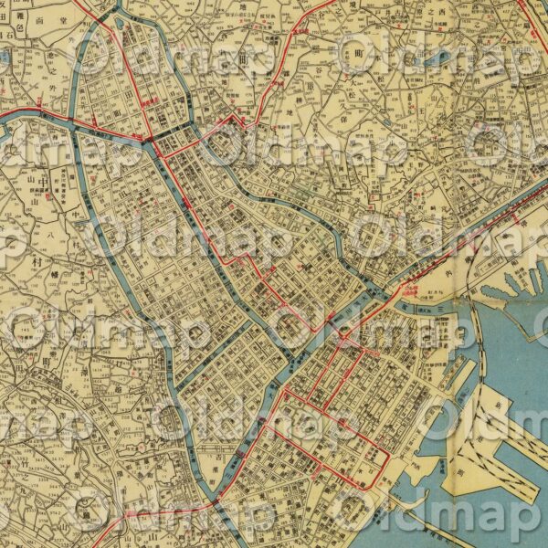 大正調査番地入 横浜市全図 大正14年(1925) - 画像 (2)