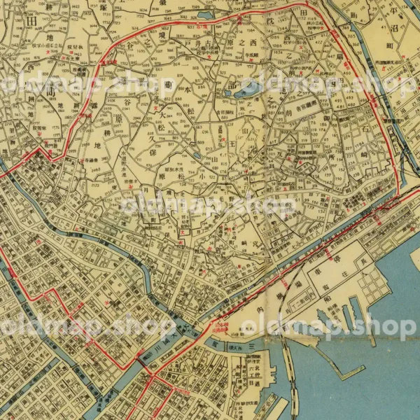 大正調査番地入 横浜市全図 大正14年(1925)