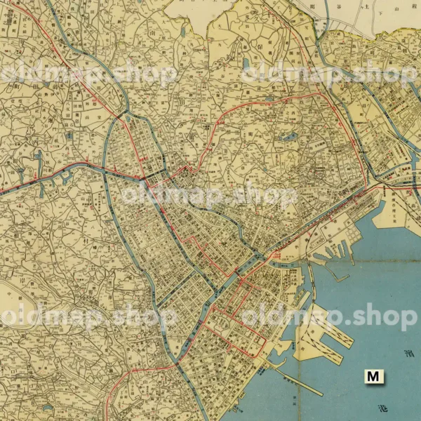 大正調査番地入 横浜市全図 大正14年(1925)