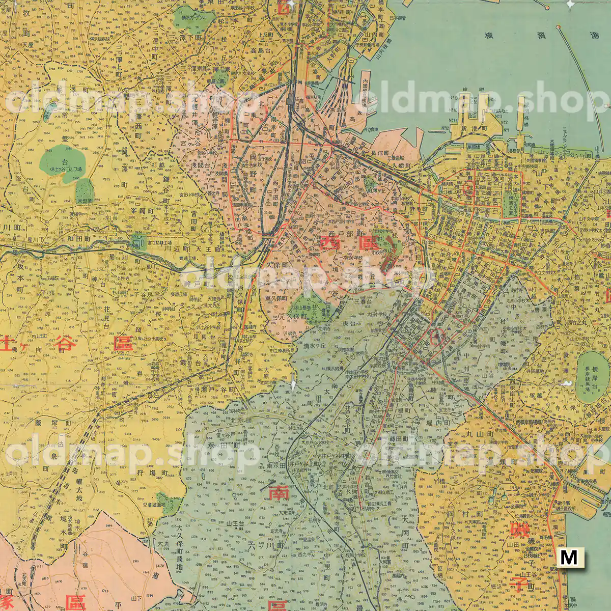 最新 横浜市街図 昭和24年(1949)