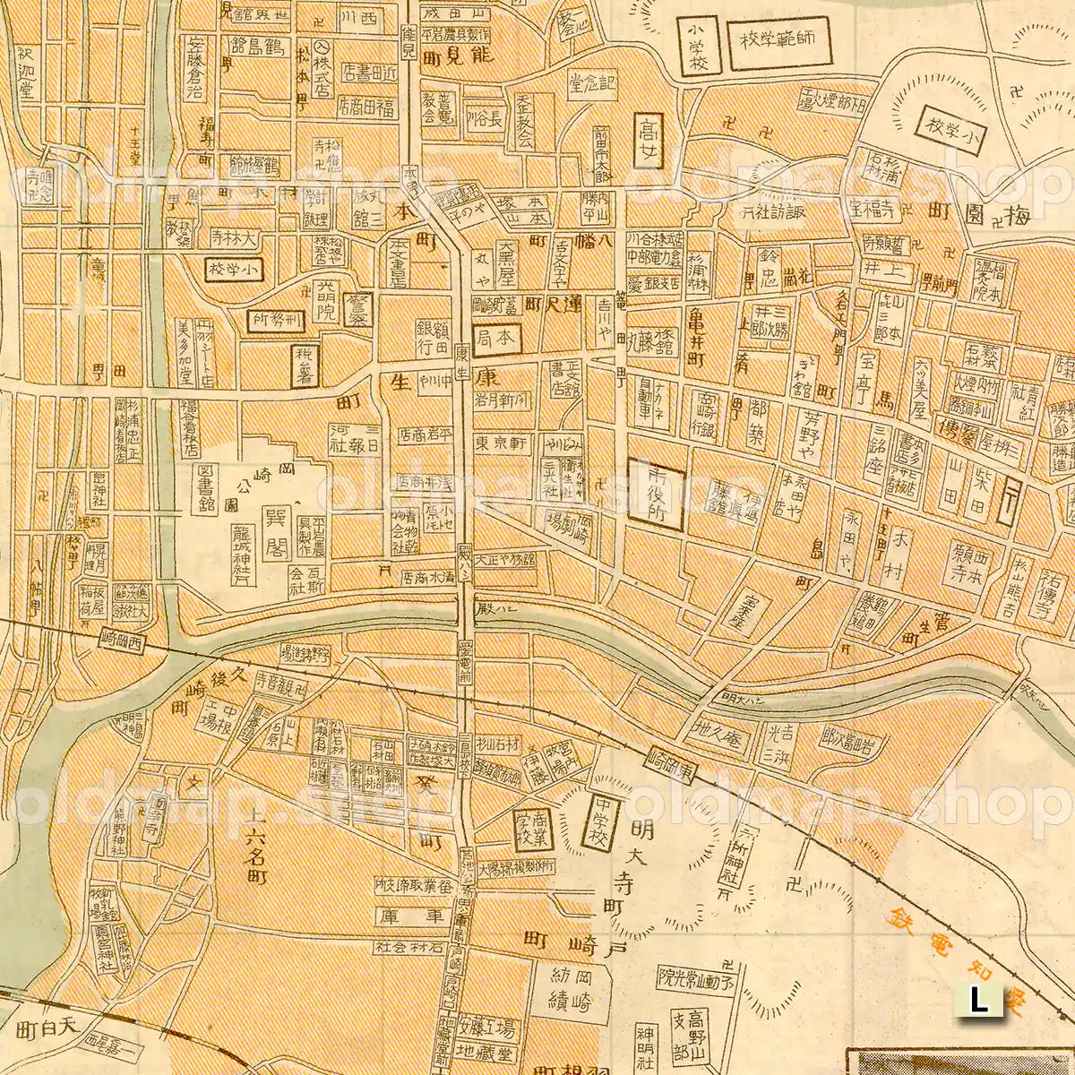 大日本職業別明細図 - 岡崎市 昭和6年(1932)