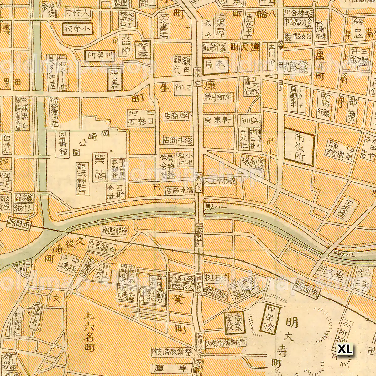 大日本職業別明細図 - 岡崎市 昭和6年(1932)