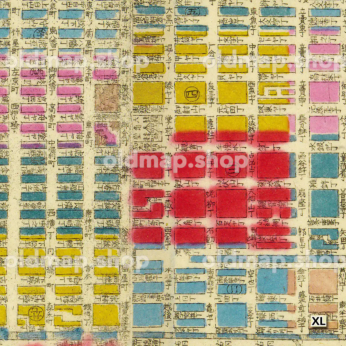 京都区組分細図 明治12年(1879)