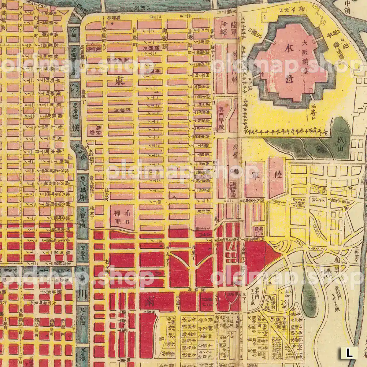 改正新版大阪明細全図 明治15年(1882)