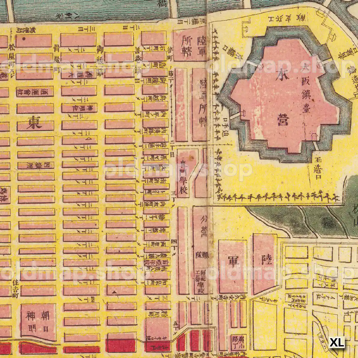 改正新版大阪明細全図 明治15年(1882)