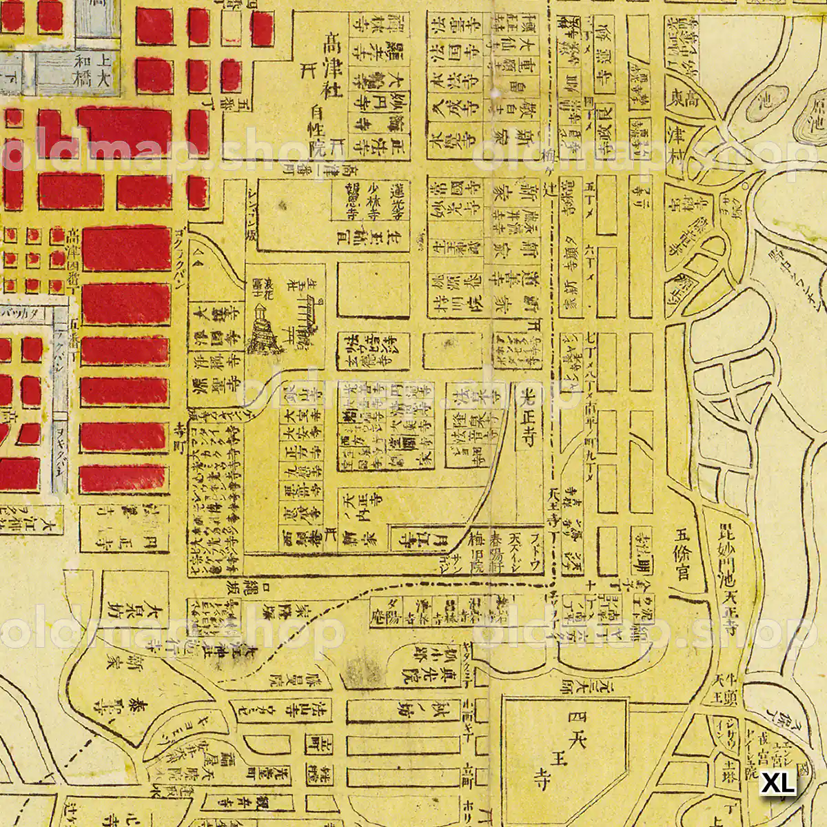 改正新版大阪明細全図 明治23年(1890)