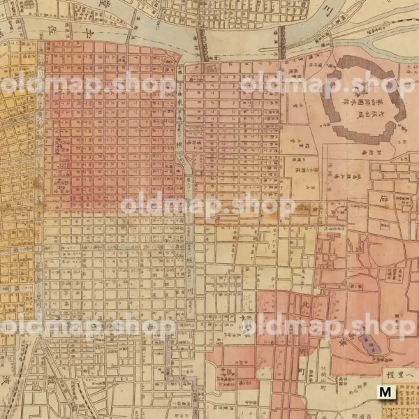 改正大阪市明良新地図 明治32年(1899)