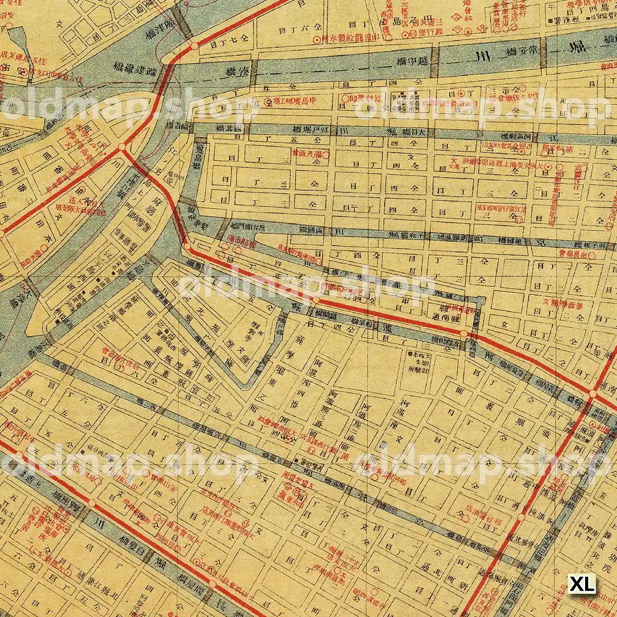 大阪市街全図 大正2年(1913) – 古地図 – 古地図素材データの