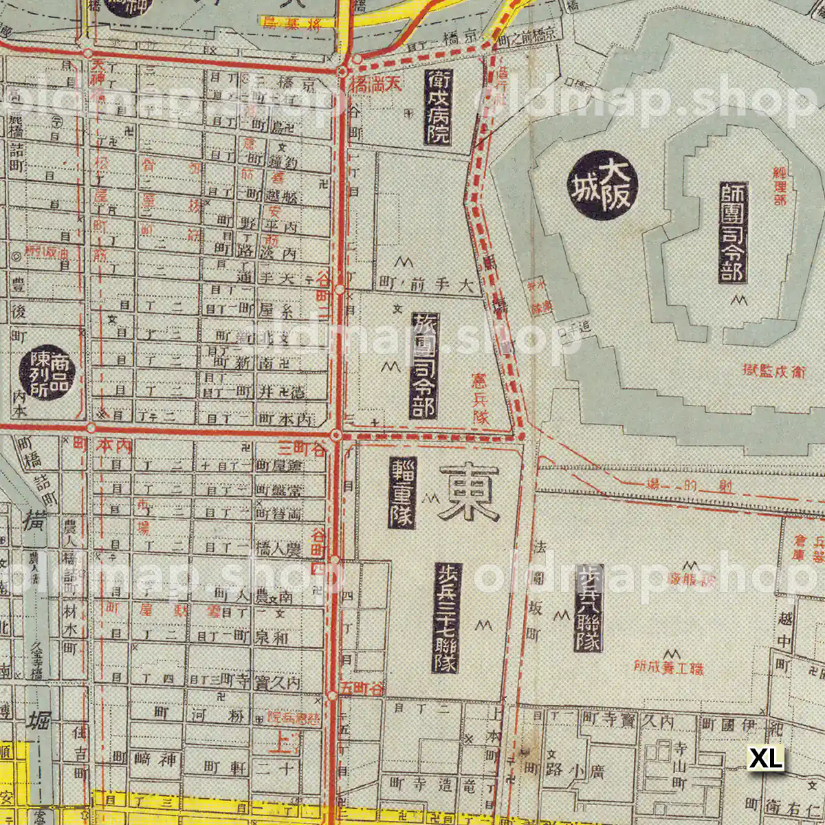 実地踏測 大阪市街全図 大正12年(1923)