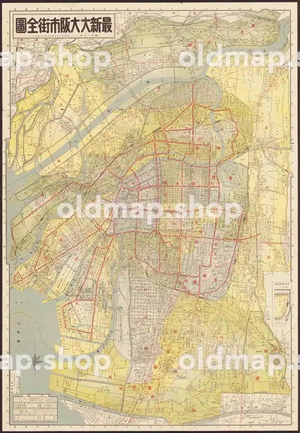 昭和改正 実地踏測 大大阪市街地図 昭和2年(1927)