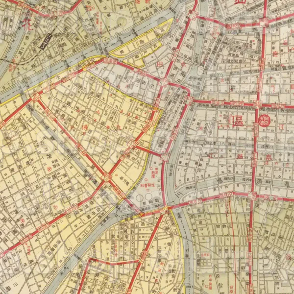 昭和改正 実地踏測 大大阪市街地図 昭和2年(1927) - 画像 (2)