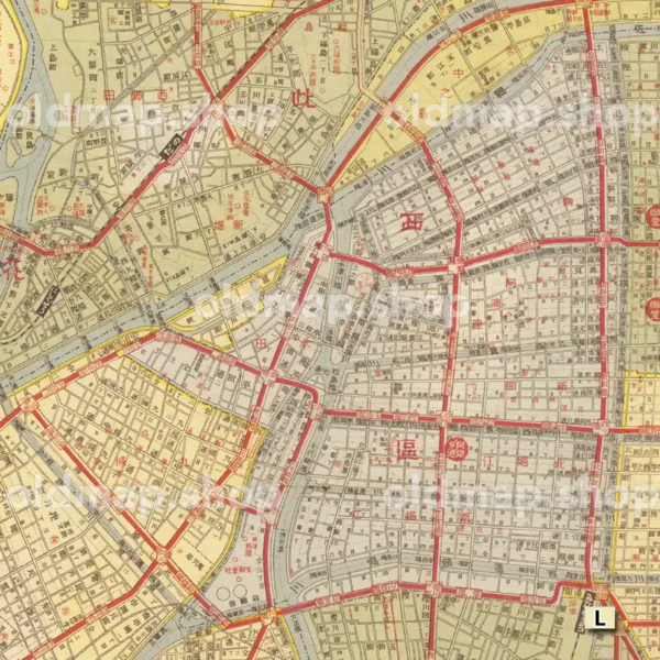 昭和改正 実地踏測 大大阪市街地図 昭和2年(1927)