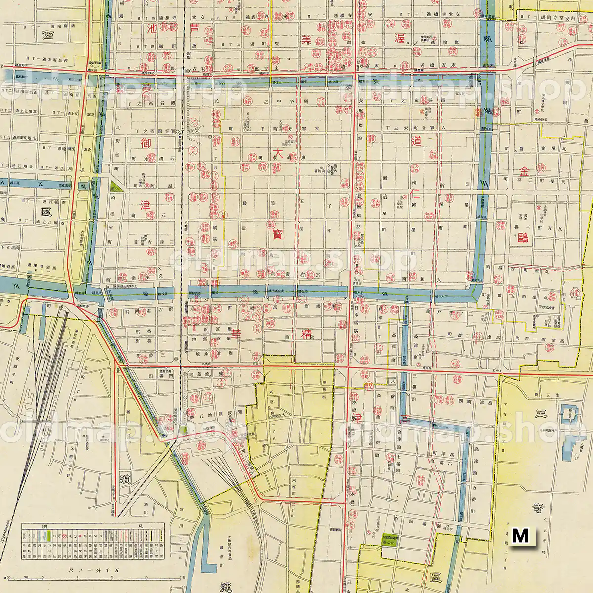 大大阪区勢地図 最新の南区 南区の著名会社商舗 昭和13年(1938)