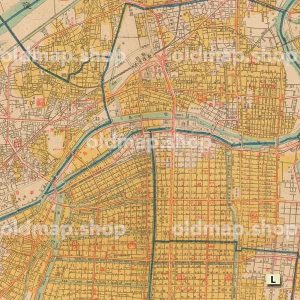 大阪戦災地図 戦災焼失地域明細 昭和21年(1946)