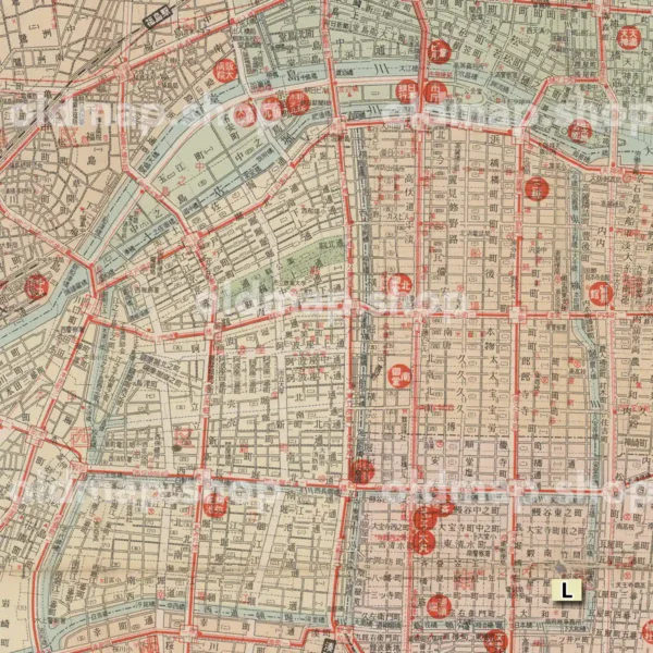 最新 大阪市街地図 昭和32年(1957)