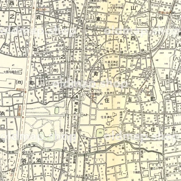 住吉区詳細図 昭和29年(1954) - 大阪市区分詳細図