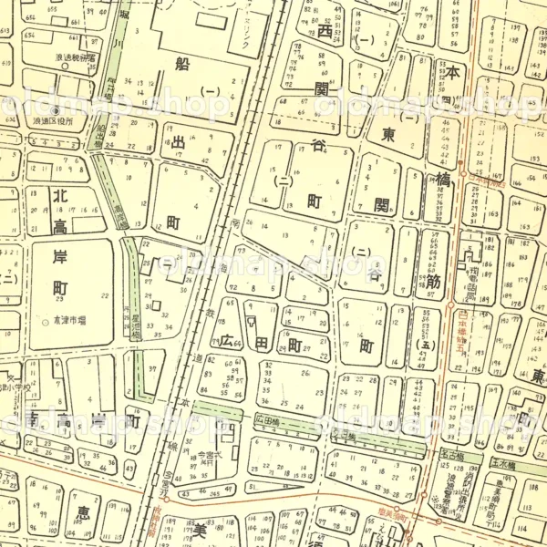浪速区詳細図 昭和30年(1955) - 大阪市区分詳細図