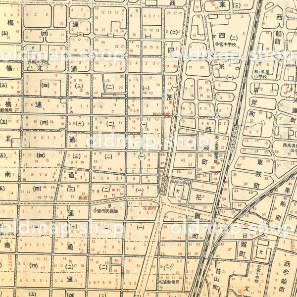 西成区詳細図 昭和29年(1954) - 大阪市区分詳細図