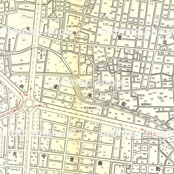 東成区詳細図 昭和29年(1954) - 大阪市区分詳細図