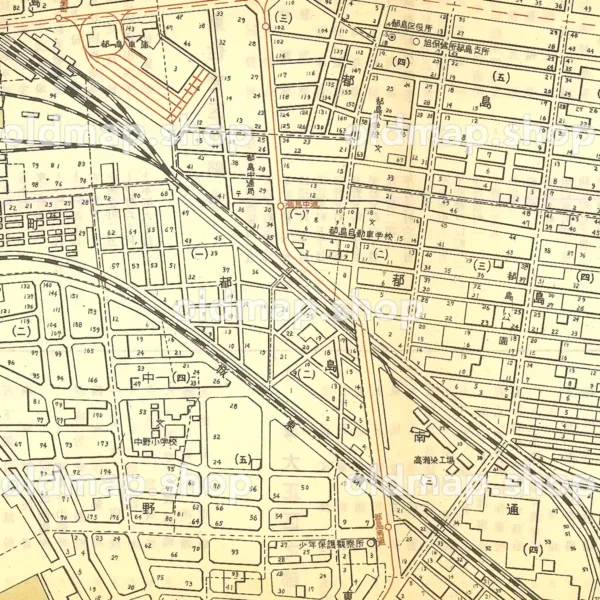 都島区詳細図 昭和29年(1954) - 大阪市区分詳細図