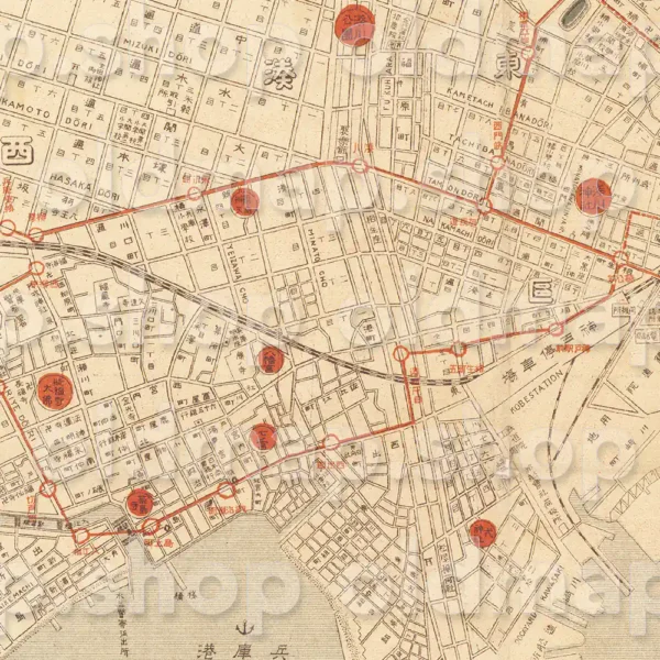 神戸市街全図 大正8年(1919) - 画像 (2)