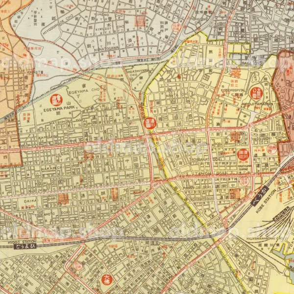 実地踏測 大神戸市街地図 昭和15年(1940)