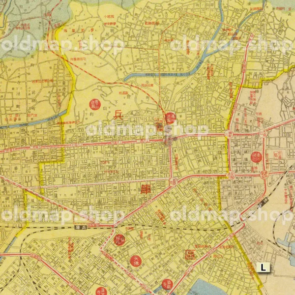 神戸市街図 昭和24年(1949)