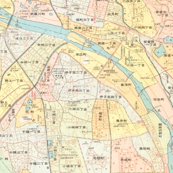 宝塚市地図 昭和55年(1980)
